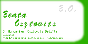 beata osztovits business card